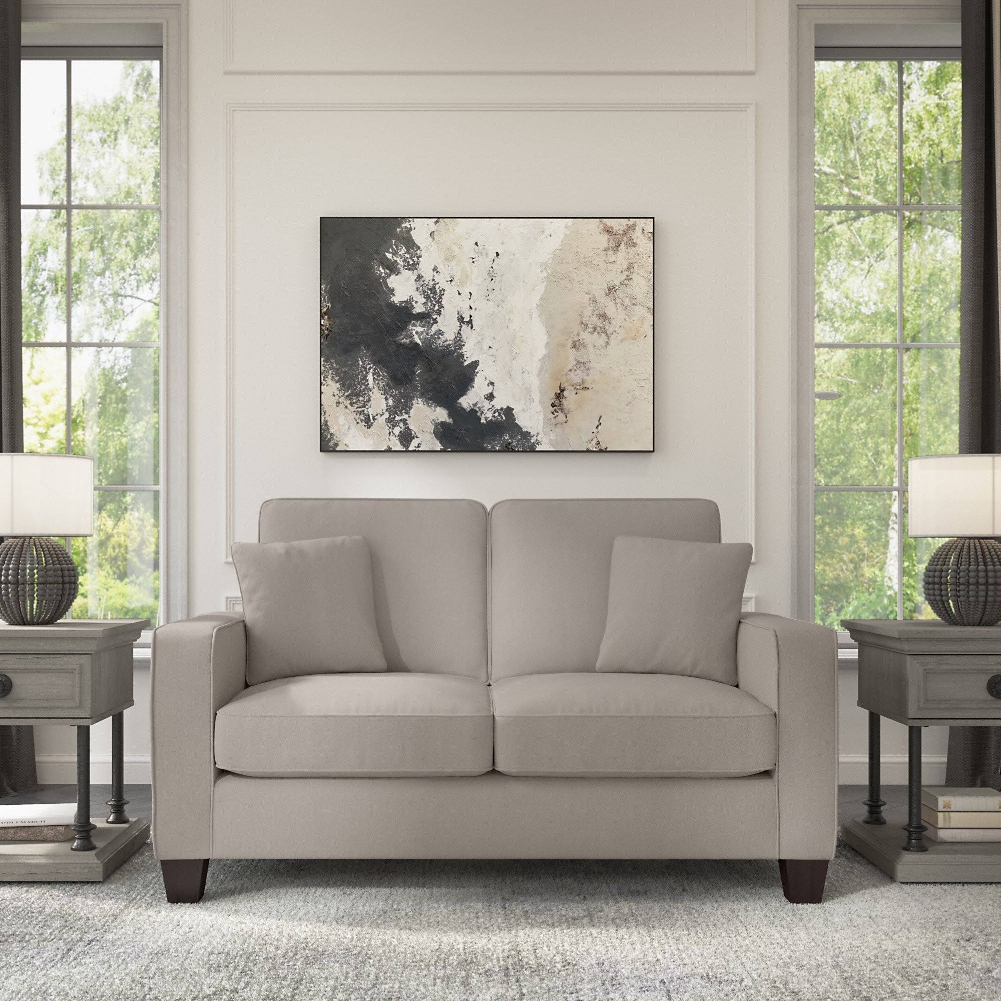 Turkish Blue Herringbone Loveseat W863