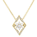 14K Yellow Gold Diamond Geometric Cluster Necklace 18" S536734