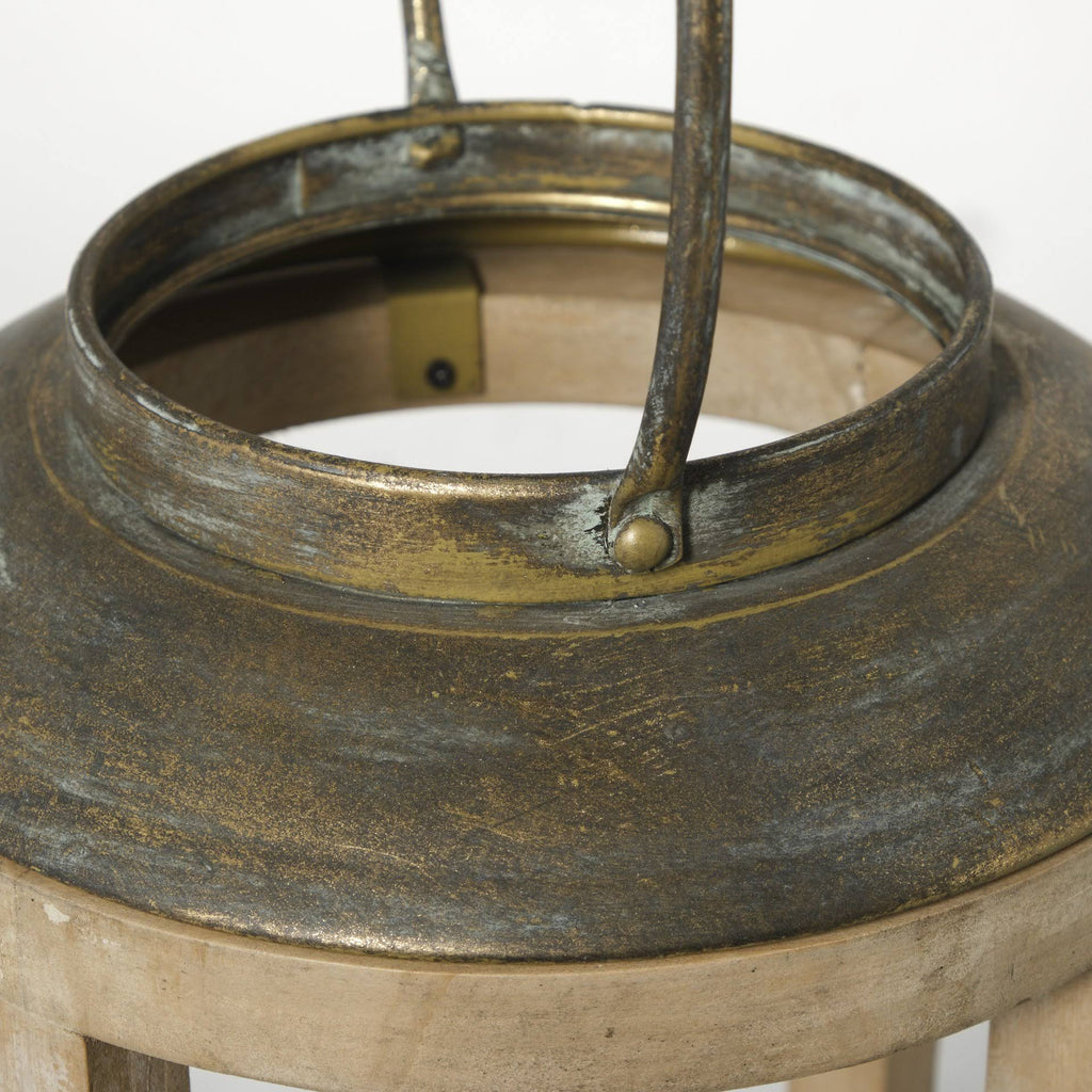 Natural Wood Cylindrical Lantern L230427