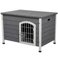 Gray Wooden Dog Cage Kennel with Wire Door Z3312