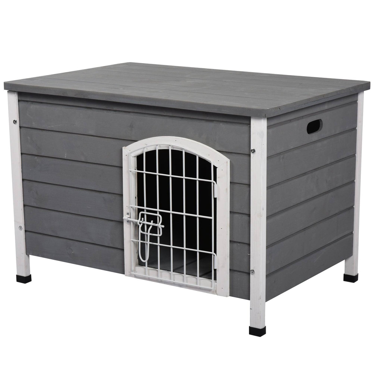 Gray Wooden Dog Cage Kennel with Wire Door Z3312