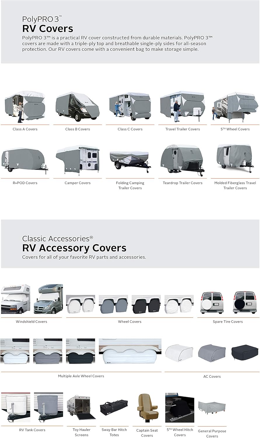 Teardrop Trailer Cover, Fits 12' - 15'L, 7'W R920