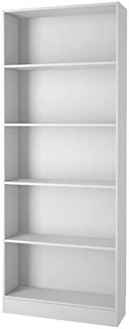 Tall Narrow 5 Shelf Bookcase in White U571251