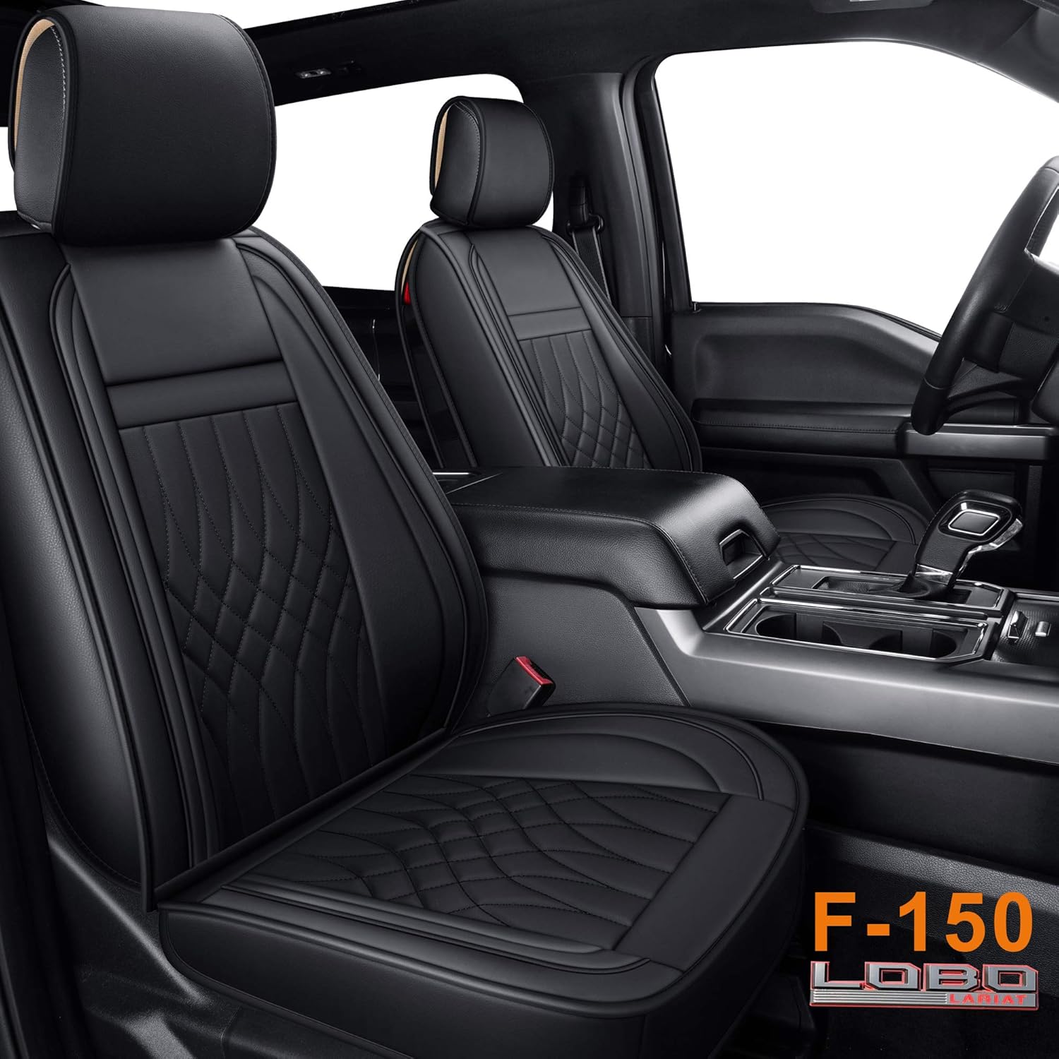 Black Water Proof Faux Leather Seat Covers Full Set A324663