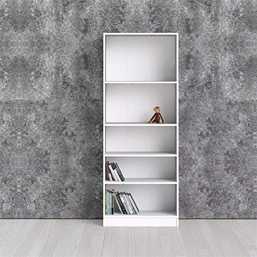 Tall Narrow 5 Shelf Bookcase in White U571251