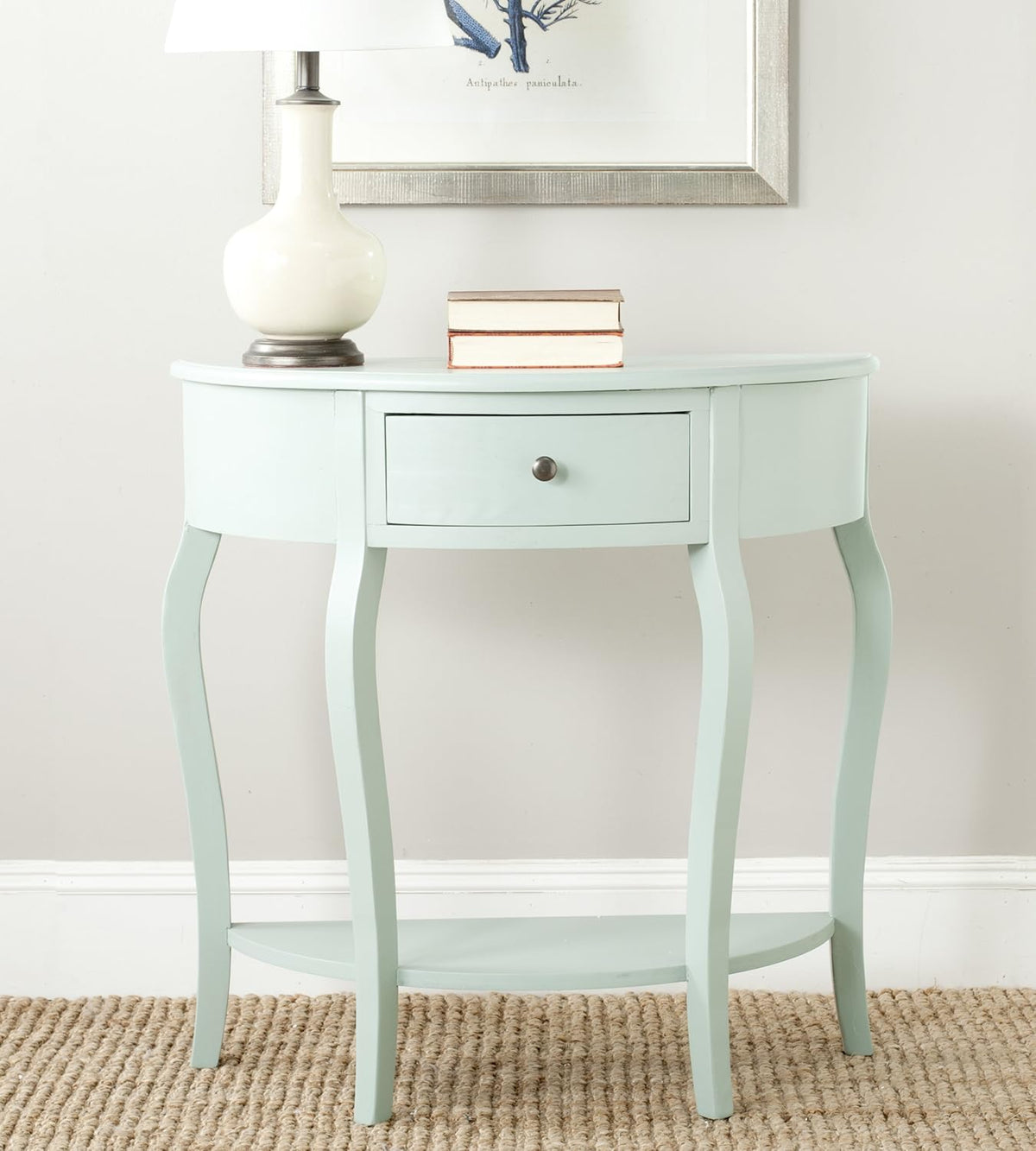 French Grey Demilune Console Table J75528