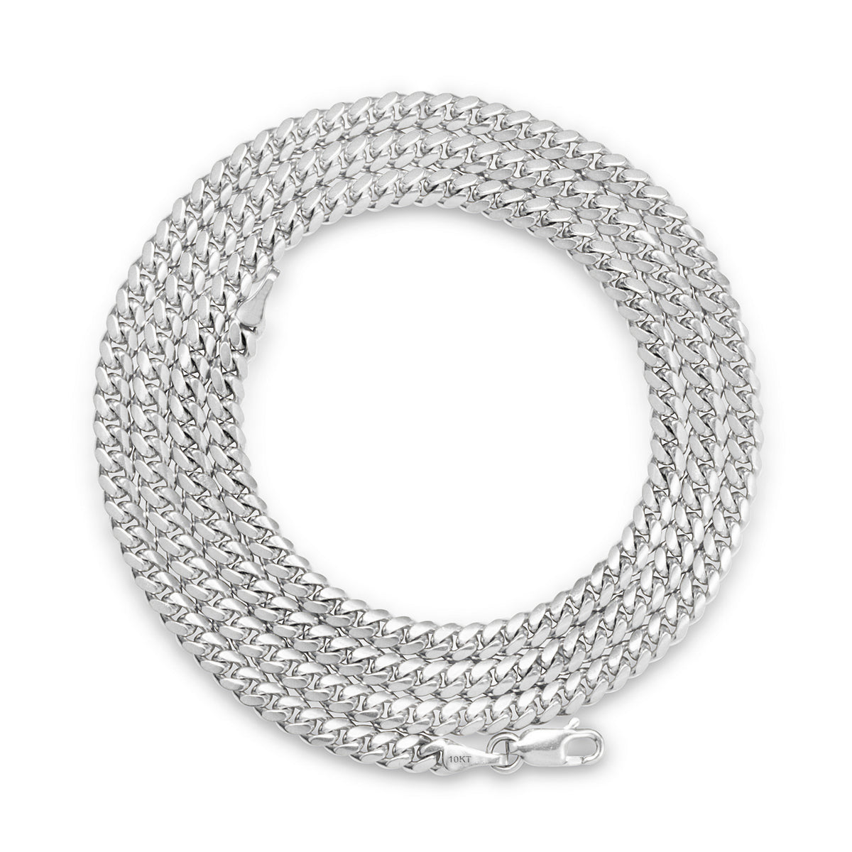 10k White Gold Miami Cuban Link Chain Pendant Necklace 16" - 30" H9914