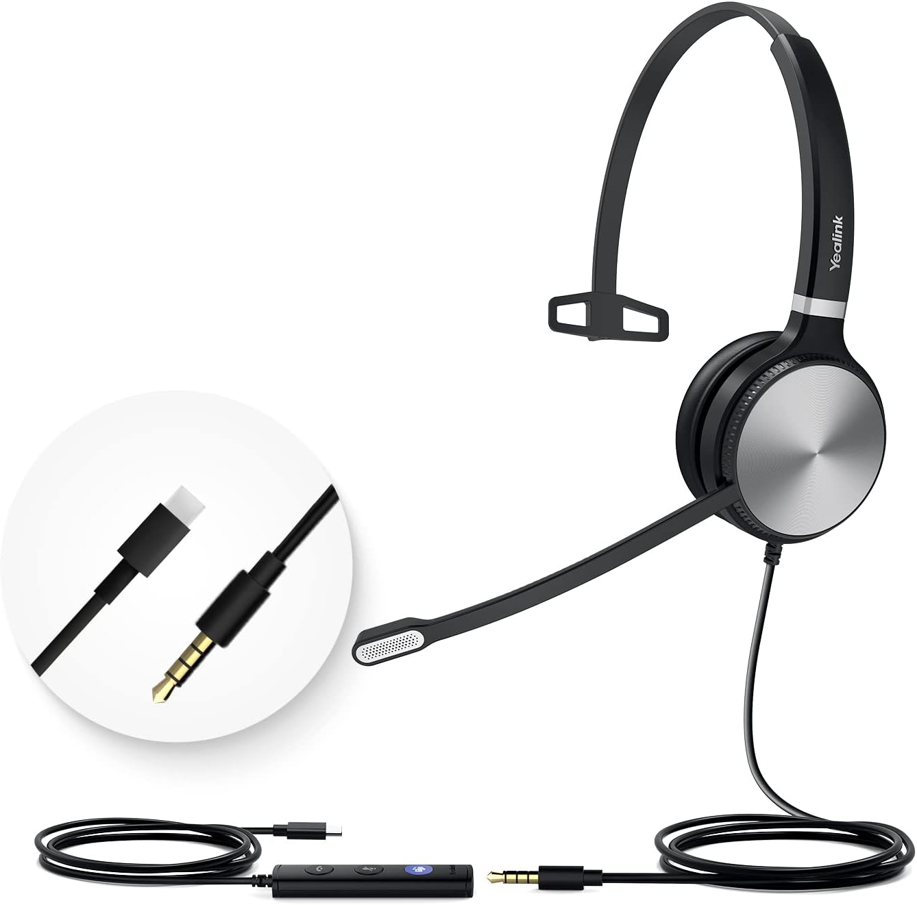 UH36-MONO Teams Certified USB Wired Noise Cancelling Headset with Mic Pack of 2 R357