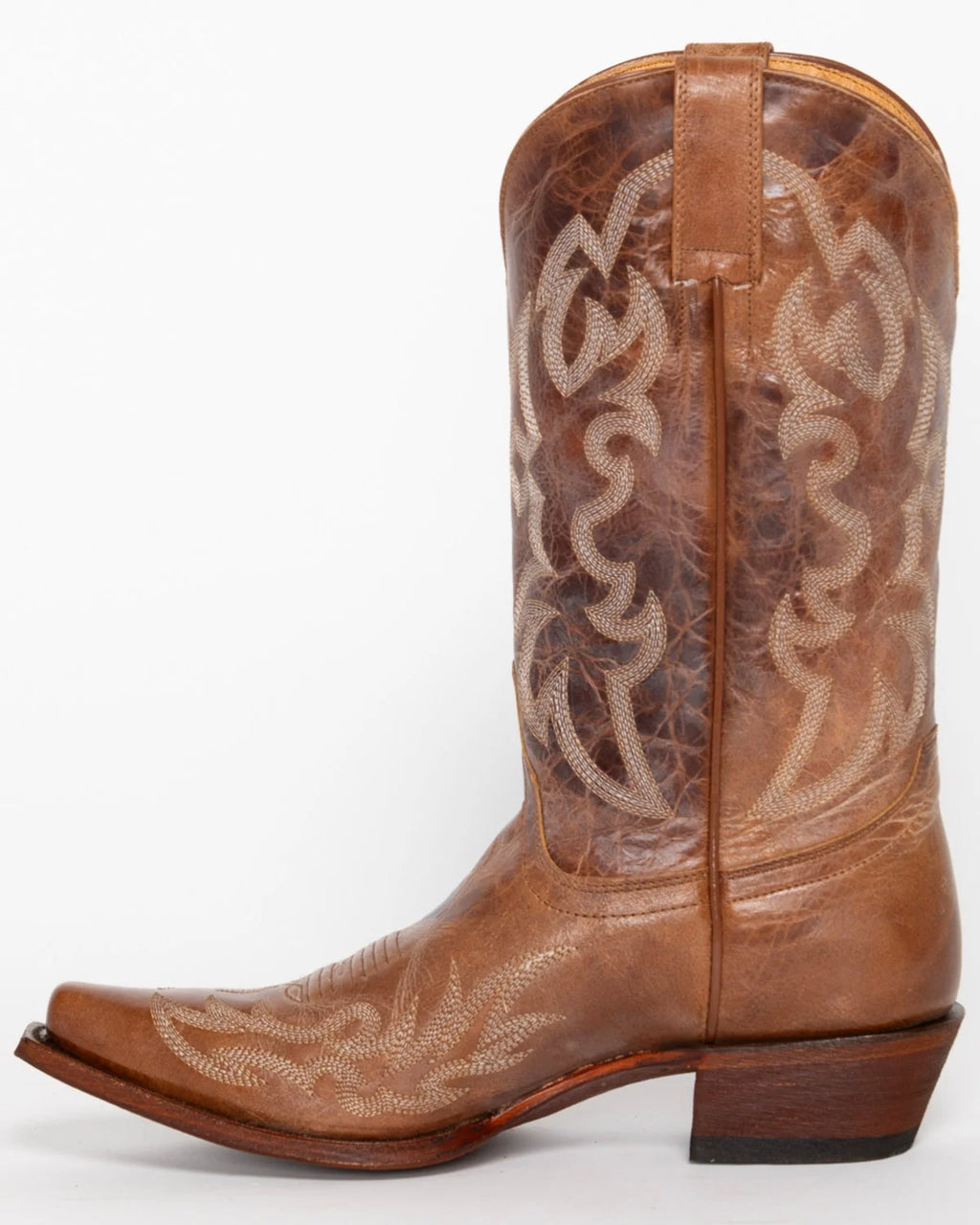 Vintage Cowboy Boot Snip Toe Tan D7691