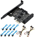 8 Port PCIe SATA 3.0 Controller Expansion Card with 8 SATA Cables and 2 Power Splitter Cables M581153