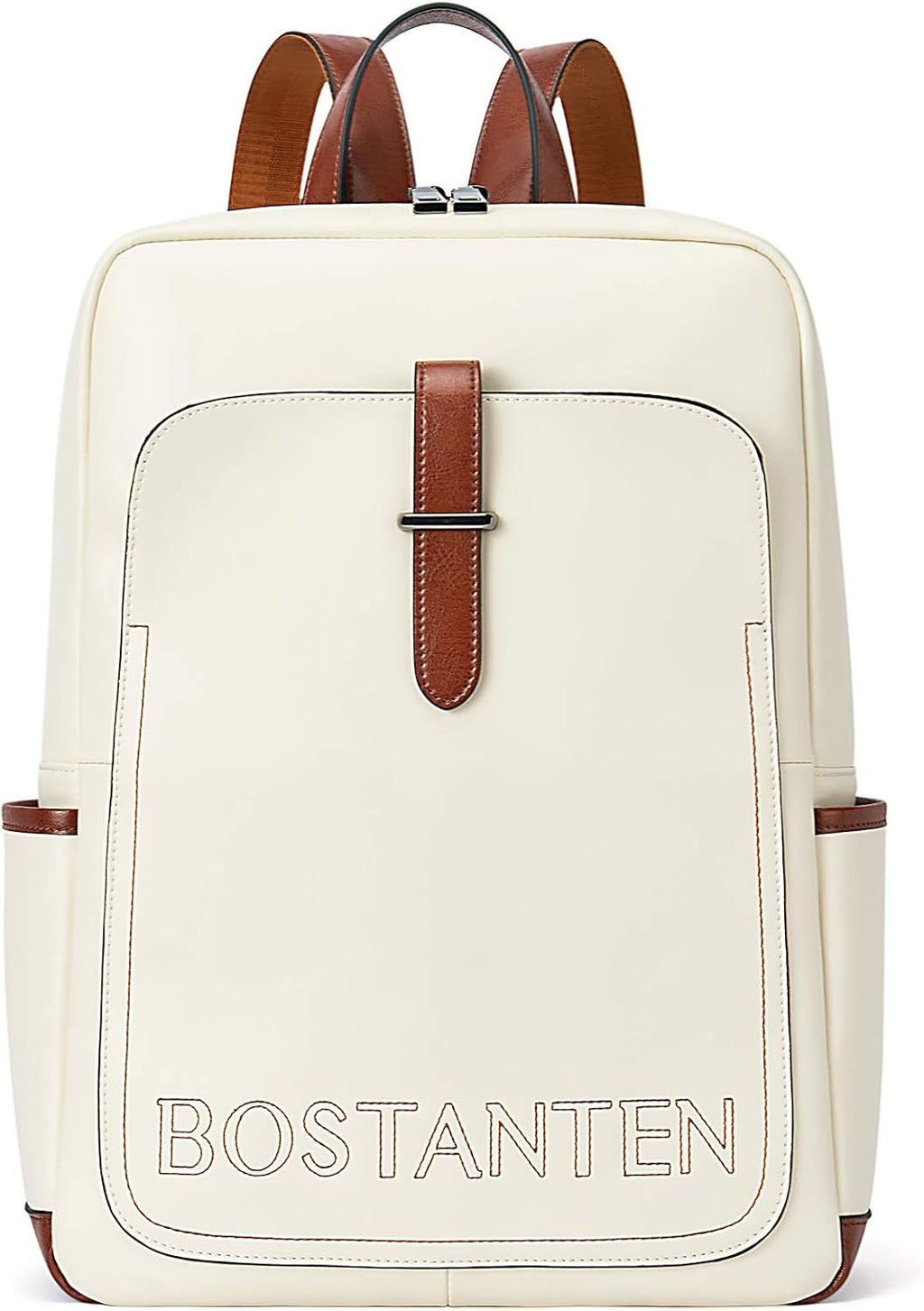 Black Leather Laptop Backpack 15.6 inch D788