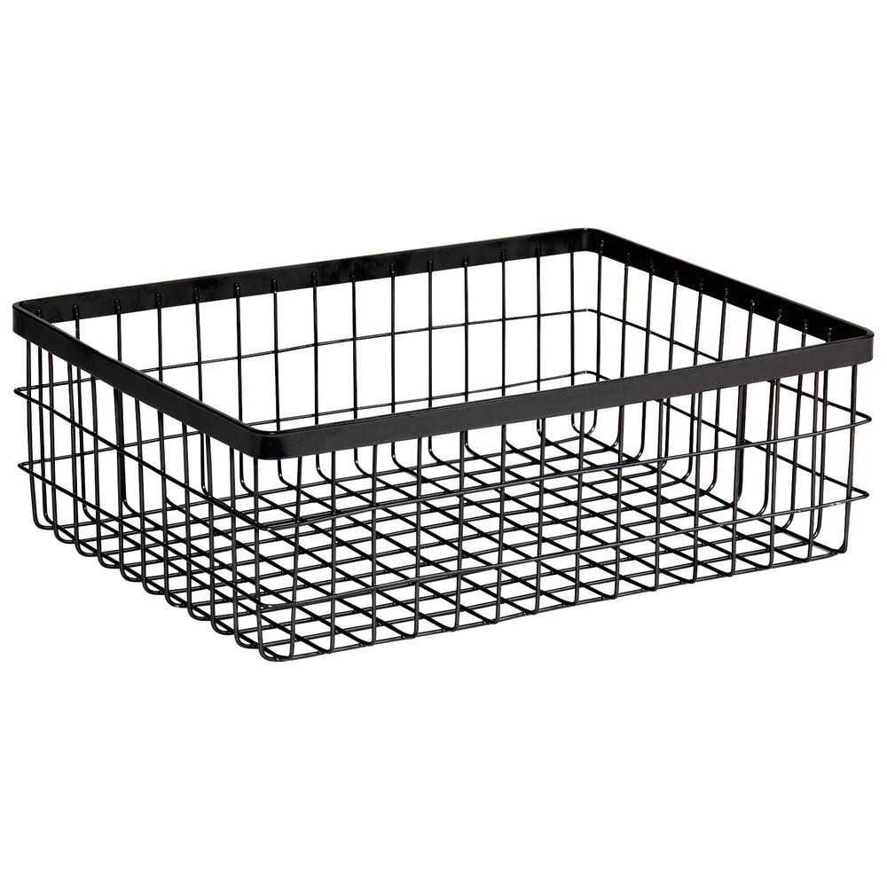 Gray Metal Rectangular Wire Basket Q372
