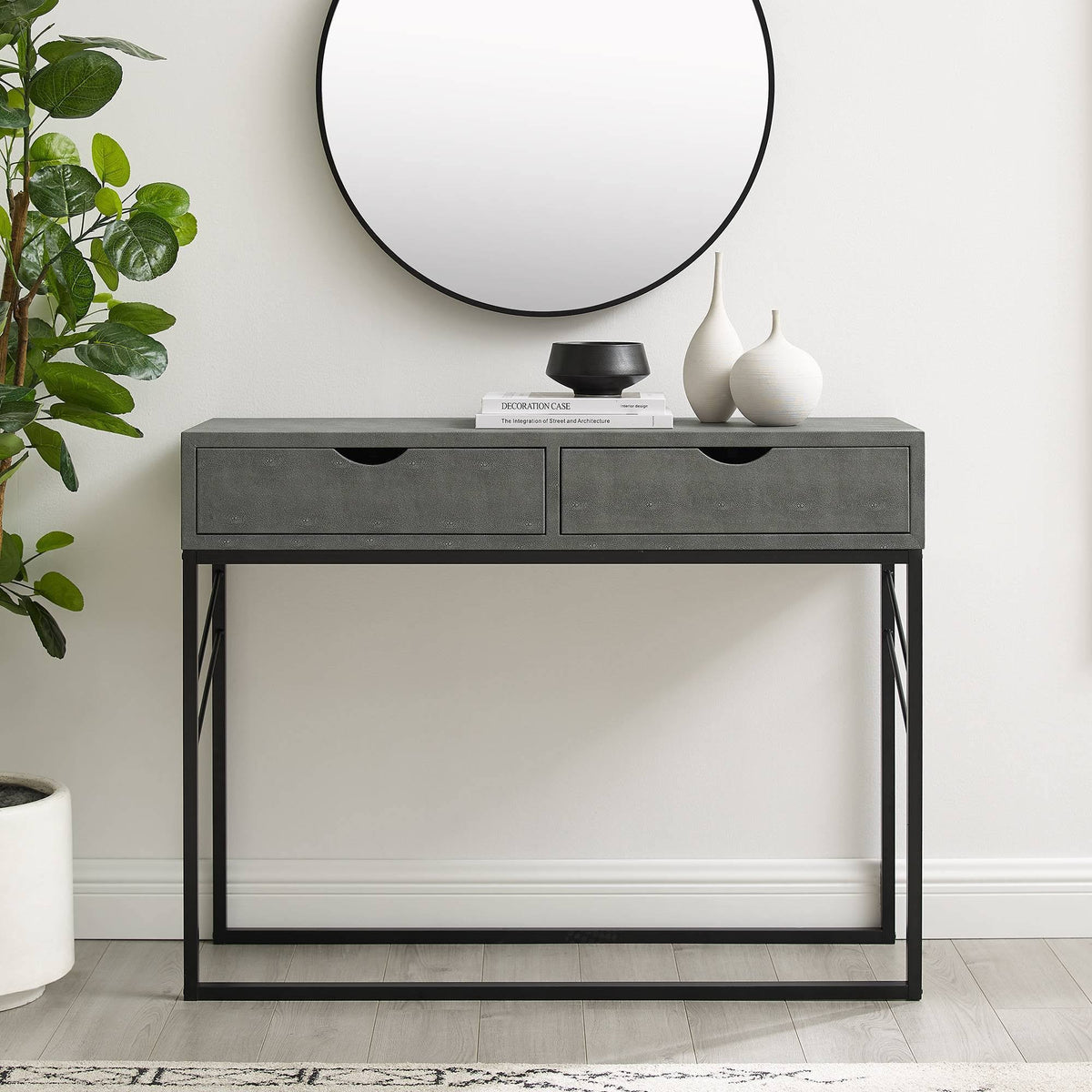 Gray 2 Drawer Entry Table S335592