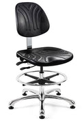 Black Polyurethane Chair with Aluminum Base W405