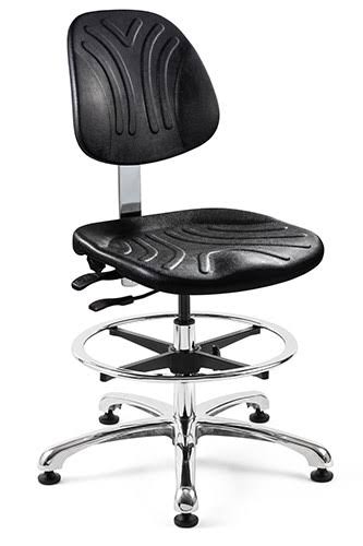 Black Polyurethane Chair with Aluminum Base W405