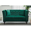 Green Velvet Flared Arm Loveseat K15133