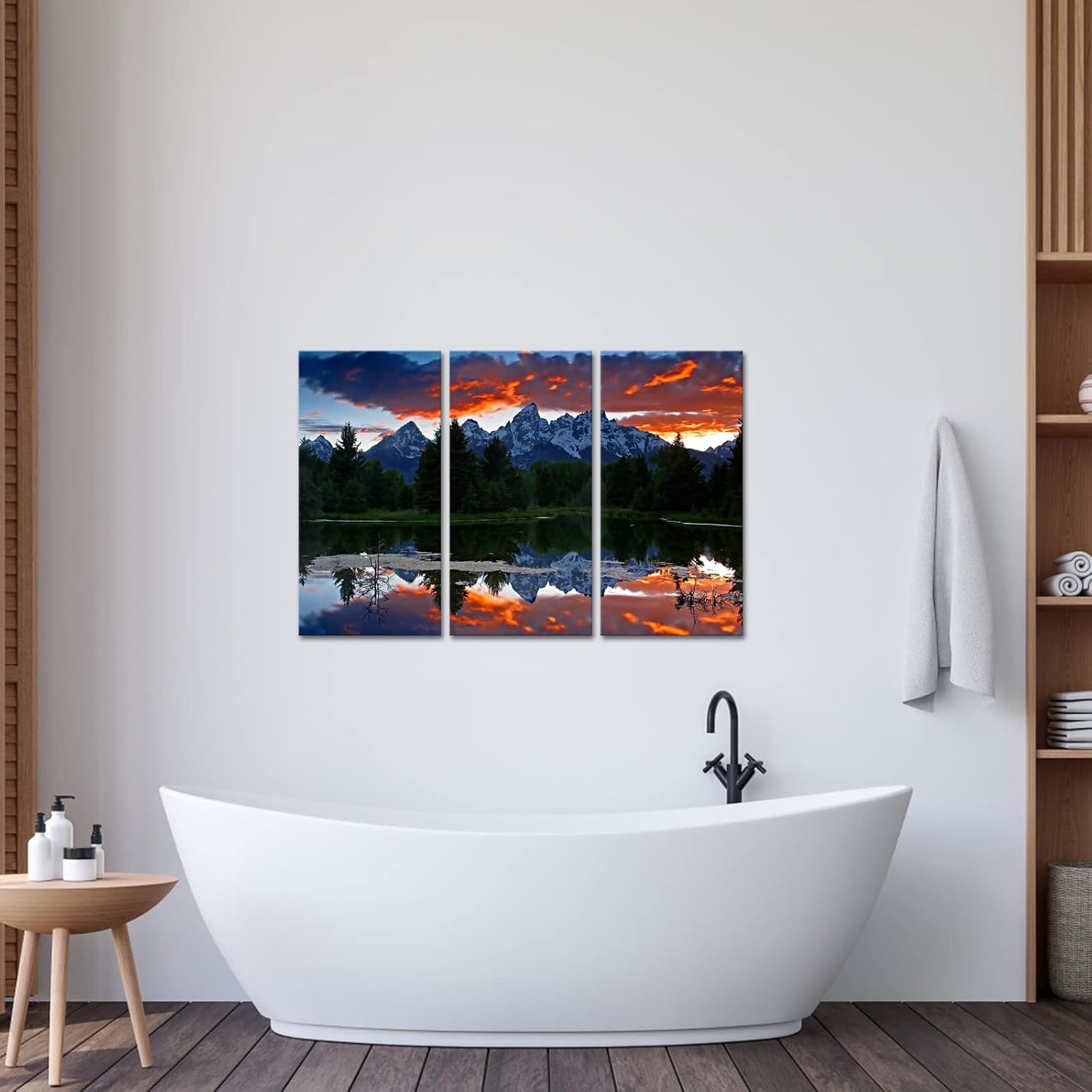 3 Pieces Stretched and Framed Canvas Wall Art Paintings 12x24inchx3pcs L2570