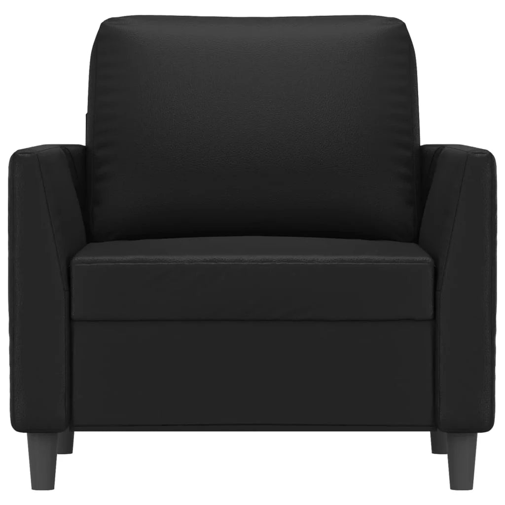 Black Faux Leather Sofa Chair J788