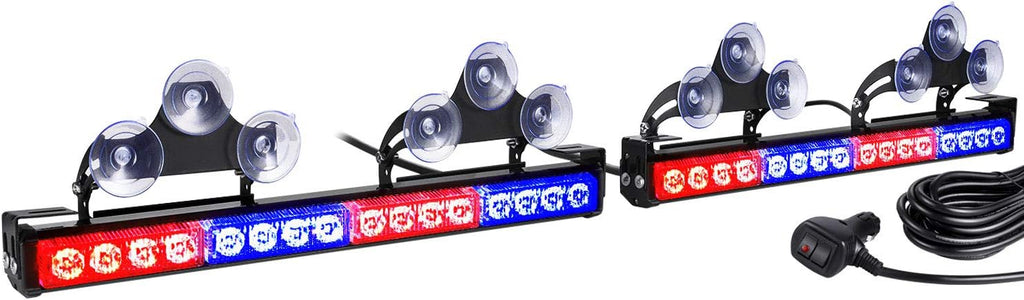 2 in 1 Blue LED Traffic Advisor Strobe Light Bar Pack of 2 D159626