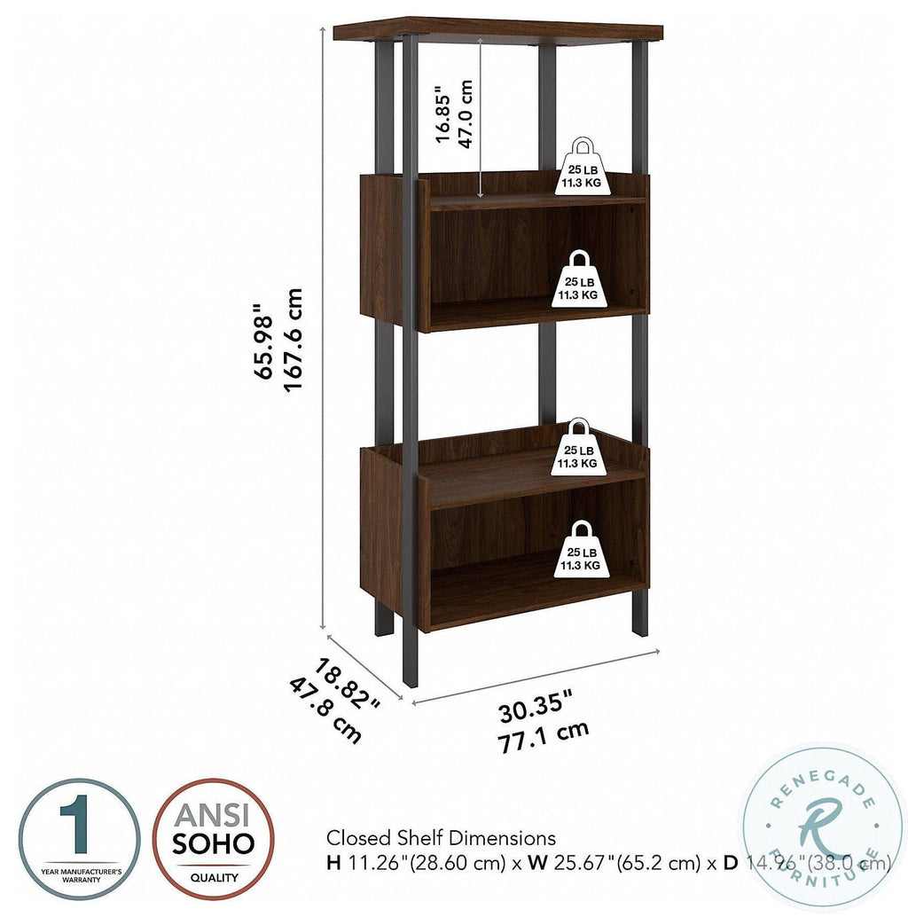 4 Shelf Bookcase in Modern Walnut K24788