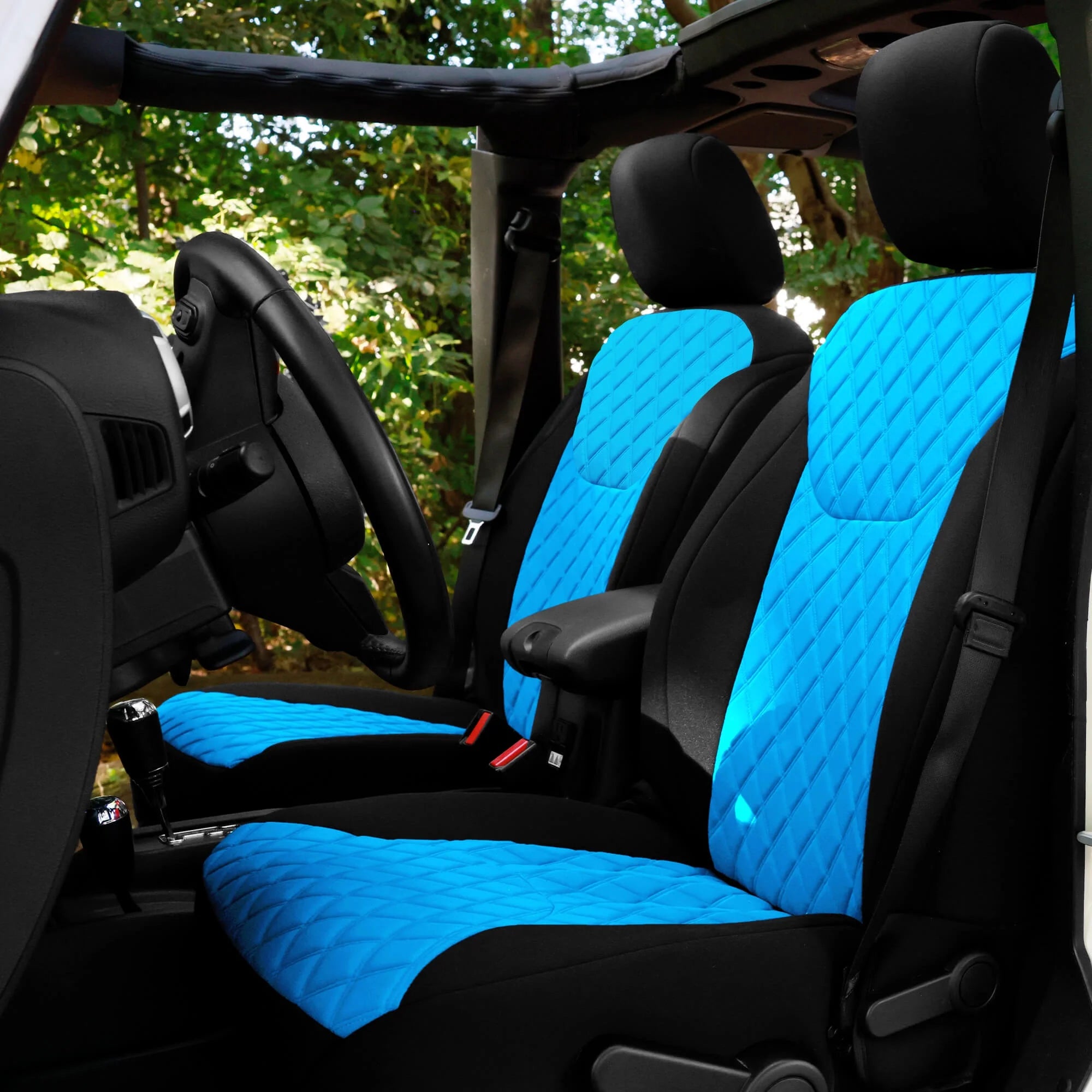 Aqua Neoprene Front Seat Covers for Jeep Wrangler JK 4DR S636090