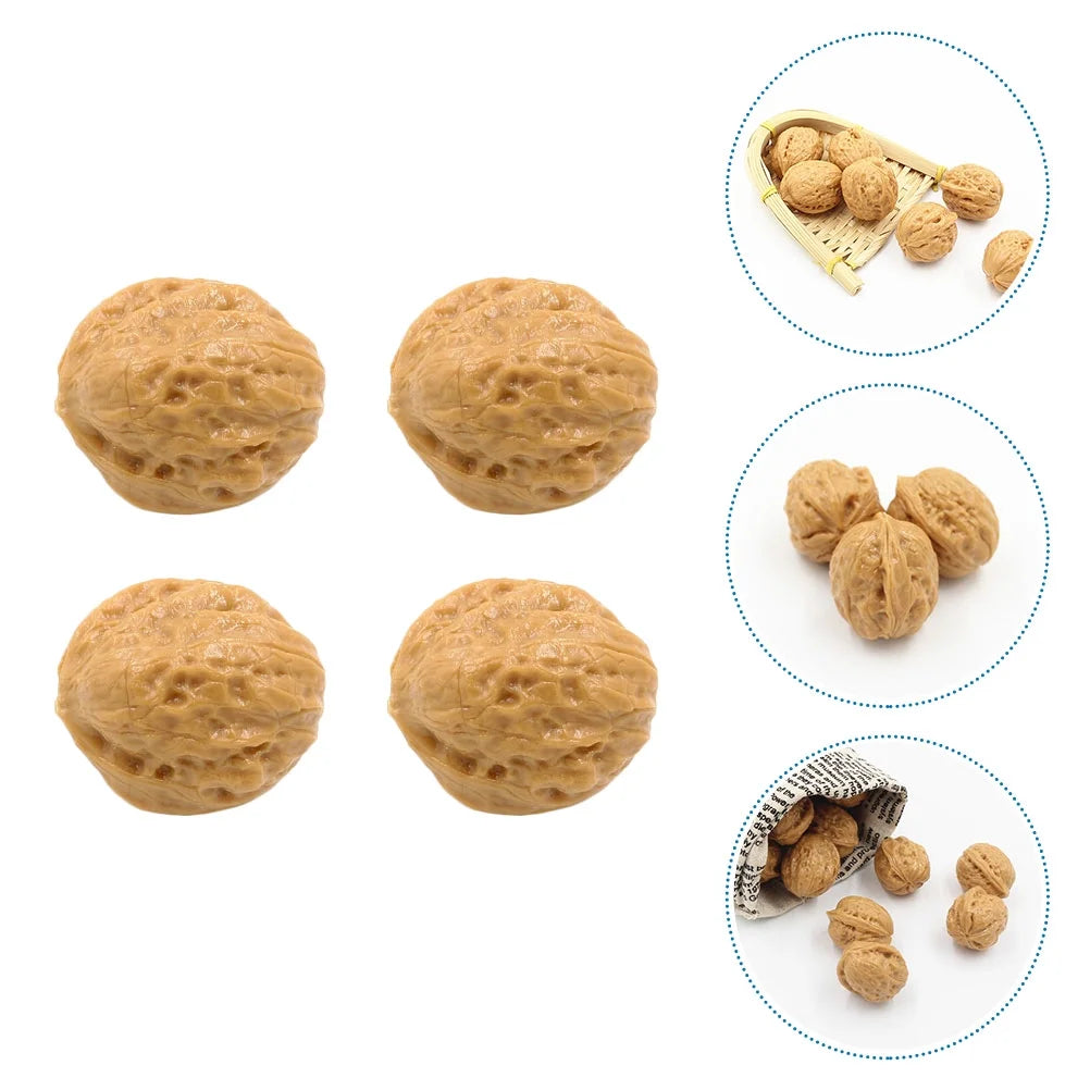 Walnut Fake Decoration Walnut Kids Food Faux Miniature Farmhouse Props Photo Kitchen Ornament Role Artificial Z429947