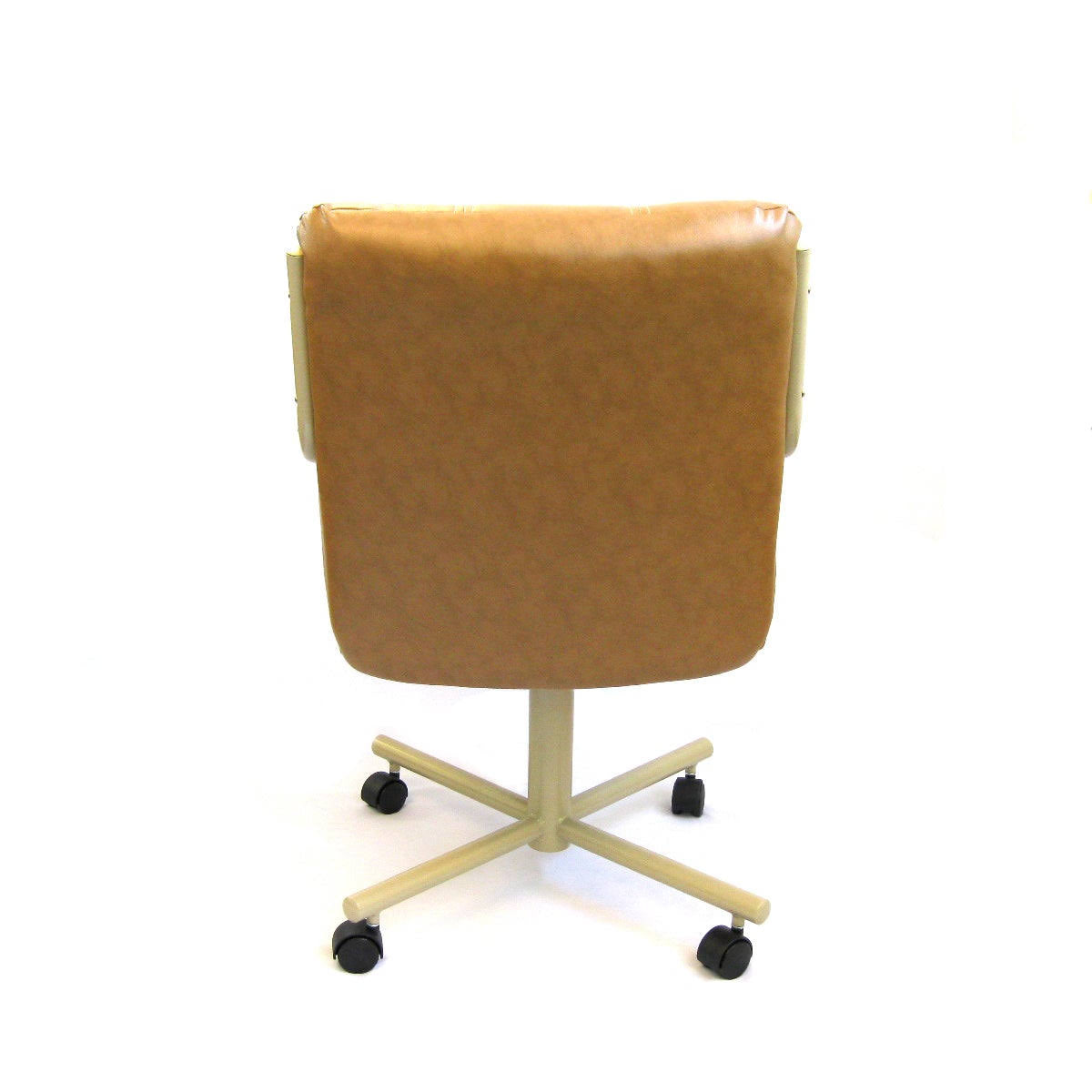 Swivel Tilt Caster Arm Chair in Buff Polyurethane G4405