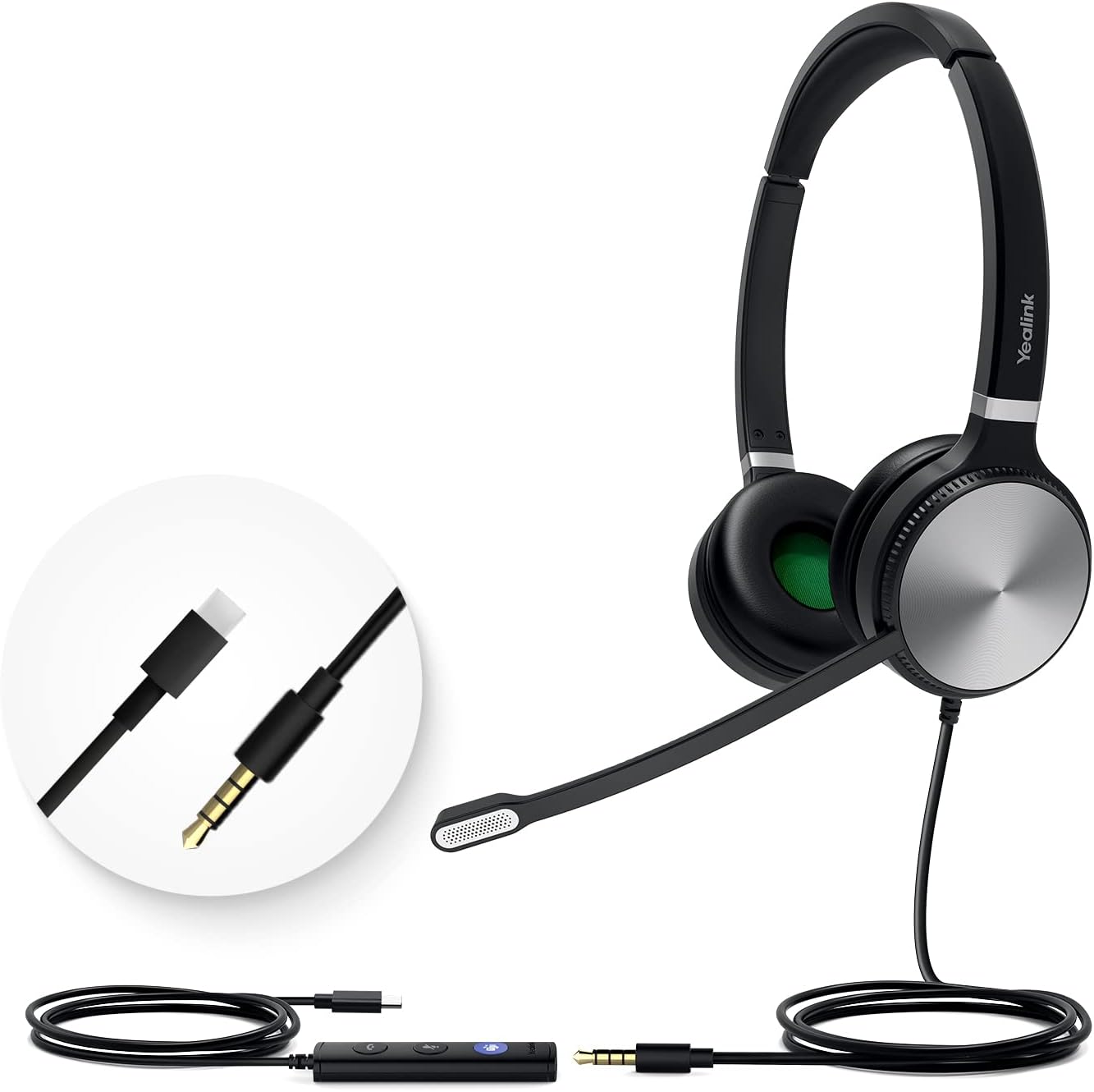 UH36-MONO Teams Certified USB Wired Noise Cancelling Headset with Mic Pack of 2 R357