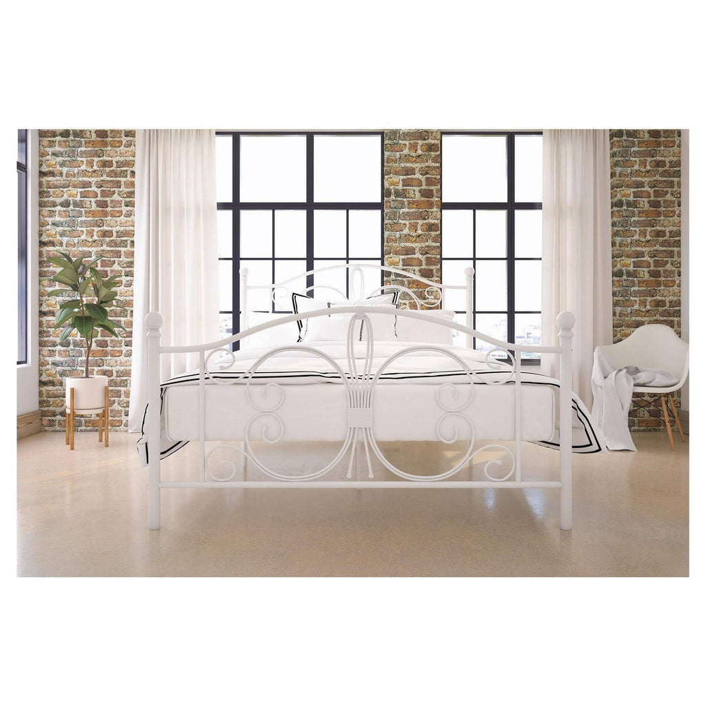 White Full Metal Bed V4685