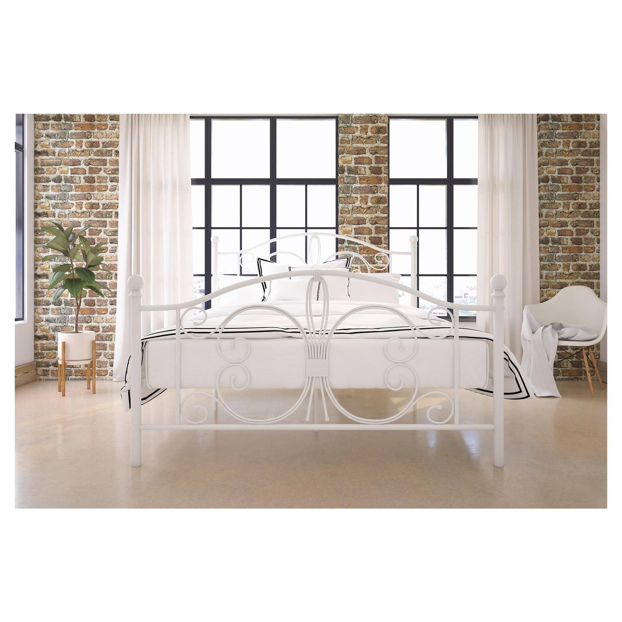 White Full Metal Bed V4685