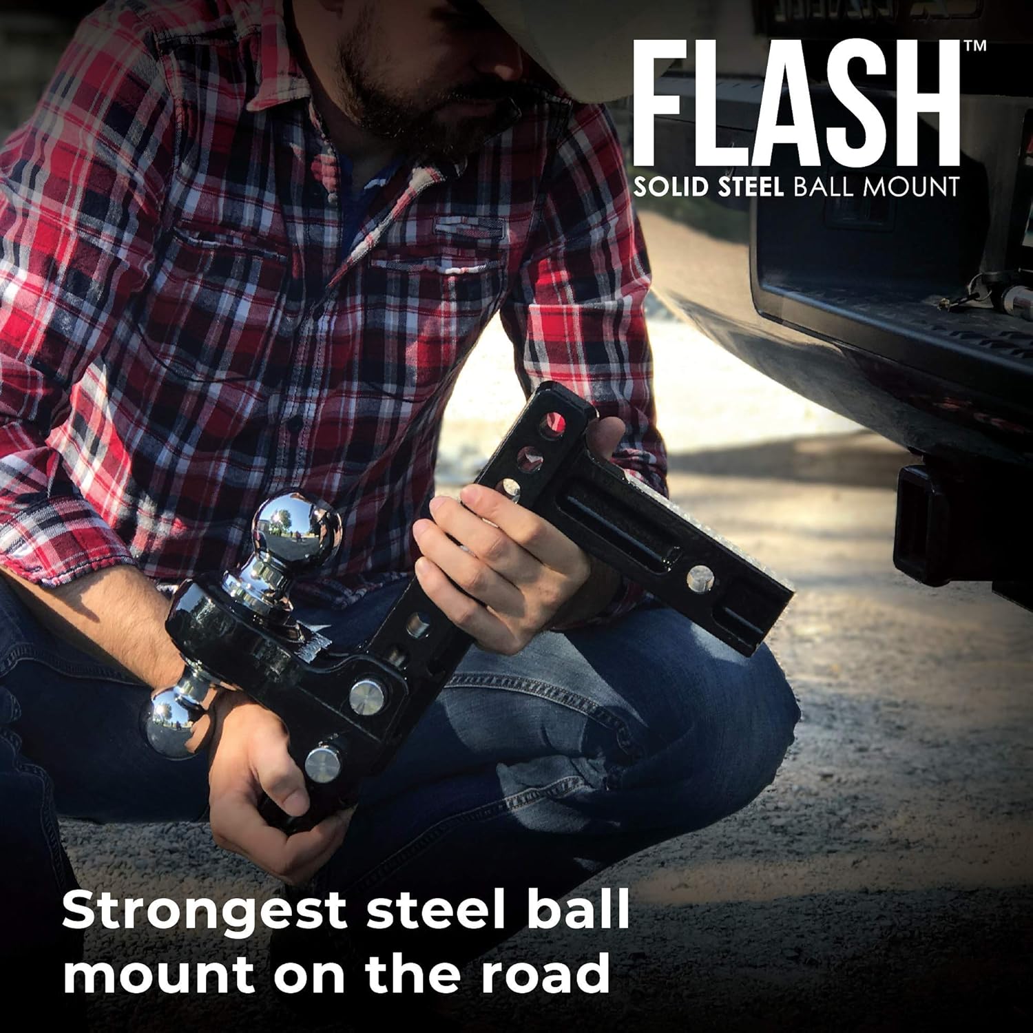Adjustable Steel Ball Mount with 6 Inch Drop, 2 Inch Shank M409937