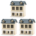 Set of 3 Wood Doll Houses Miniature Furniture Kits C866