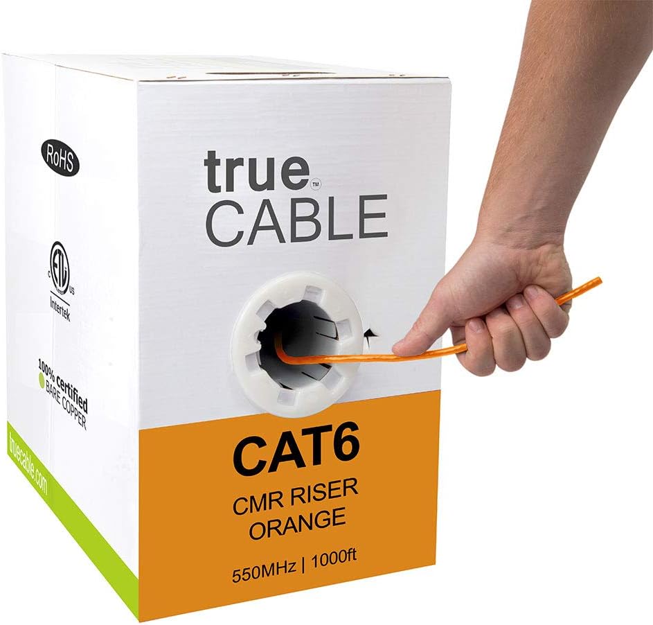 1000ft Purple 23AWG 4 Pair Solid Bare Copper Bulk Ethernet Cable R2195