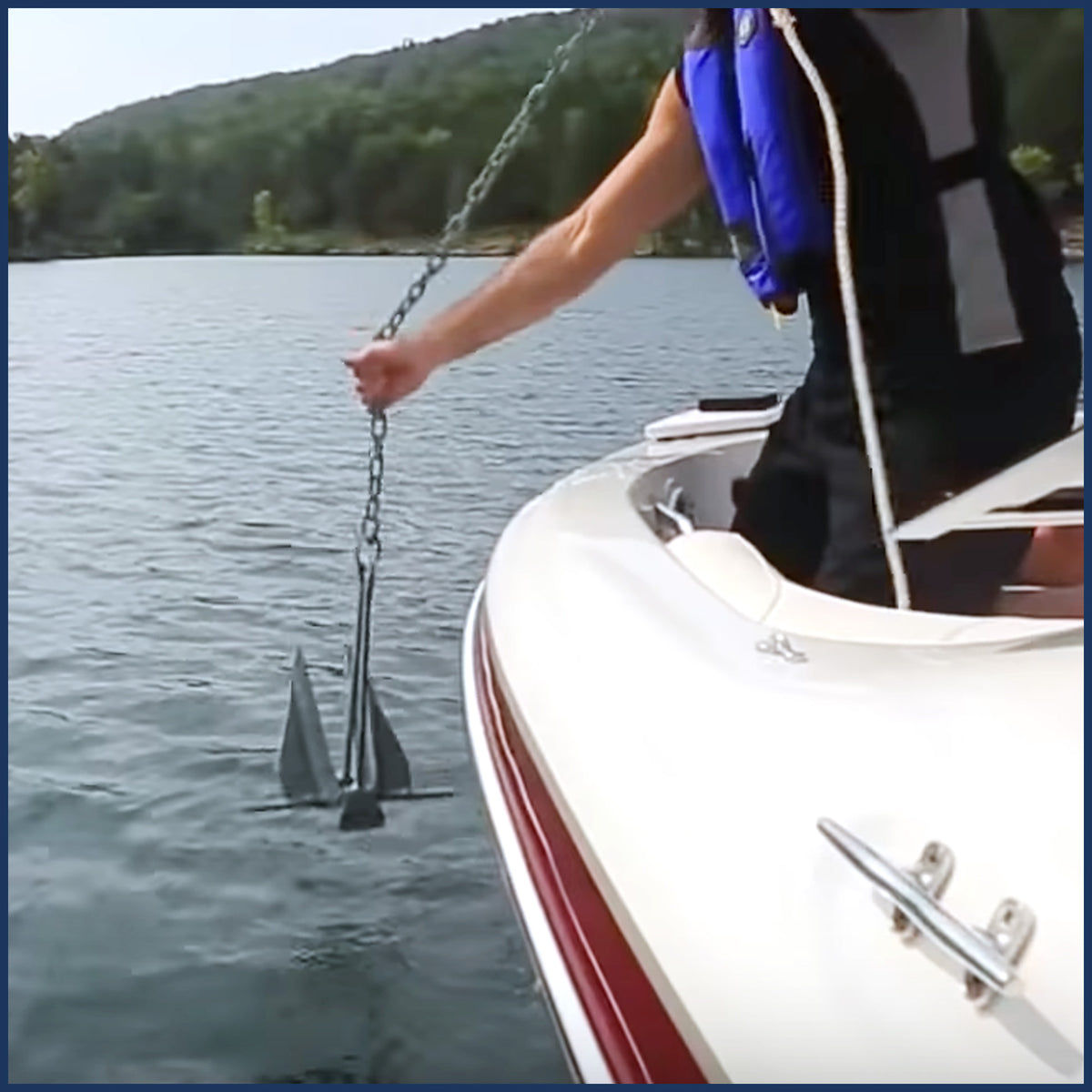 13 Lb Galvanized Fluke Boat Anchor Kit with Chain and Rope Y420