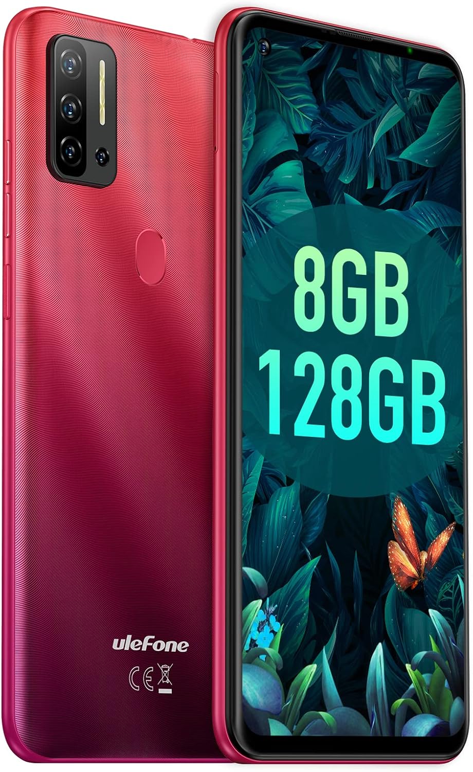 Black 6.55" HD+ 48MP AI Quad Camera Android 11 Octa-Core 8GB + 128GB 4500mAh Unlocked Smartphone O79298