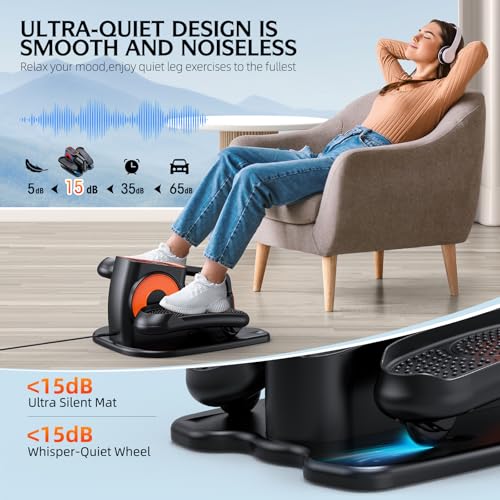 Quiet Portable Electric Seated Pedal Exerciser with Remote Control and 12 Adjustable Speeds T99620