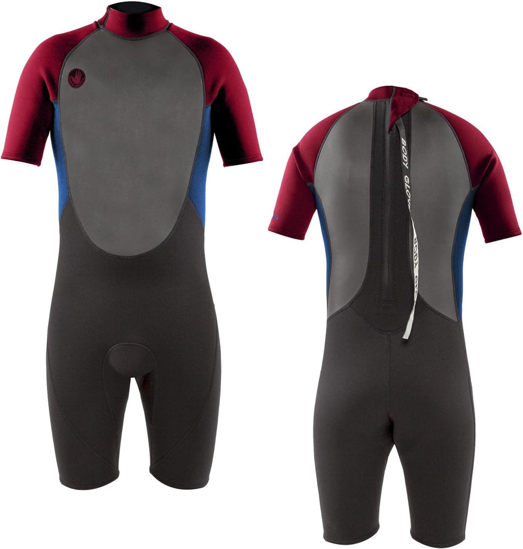 Red Youth Back Zip Short Sleeve Spring Suit Wet Suit A886