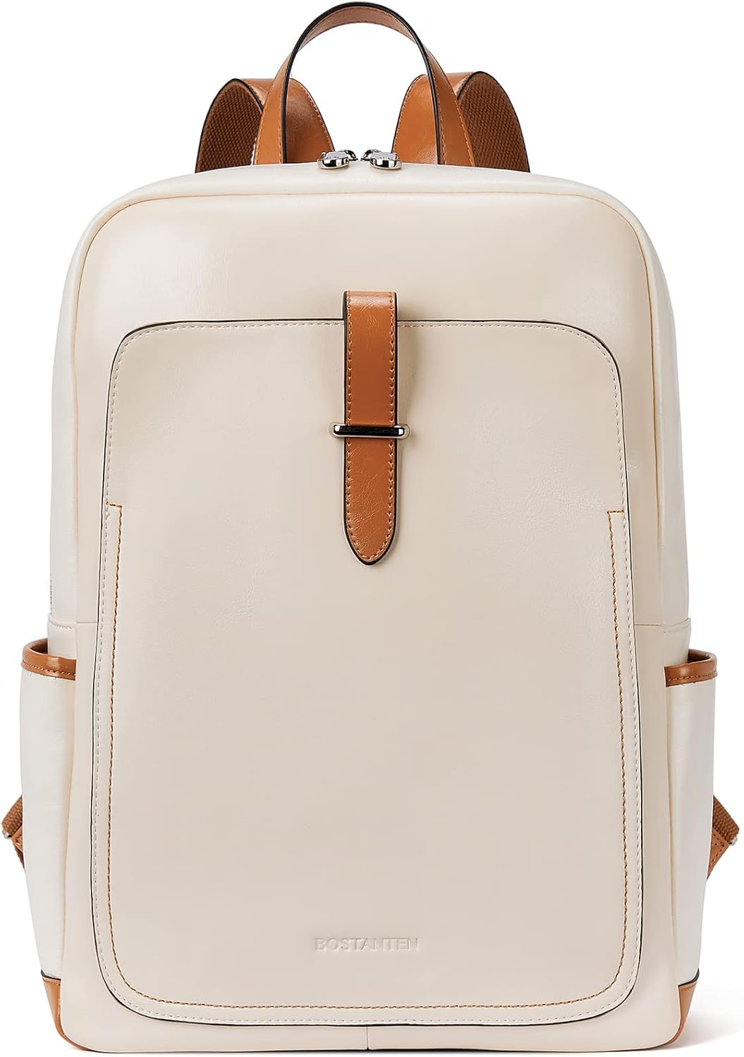 Black Leather Laptop Backpack 15.6 inch D788