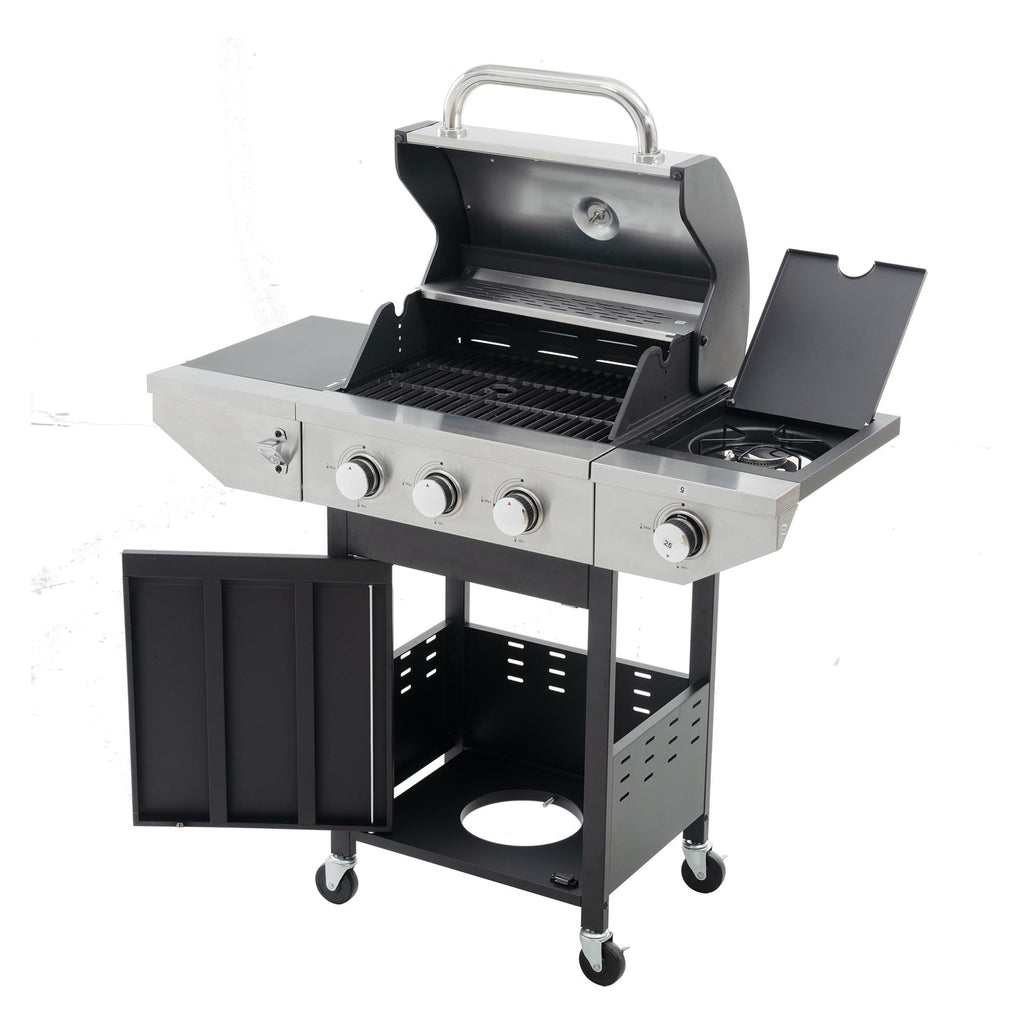 3-Burner Stainless Steel Propane Gas Grill with Side Burner R88833
