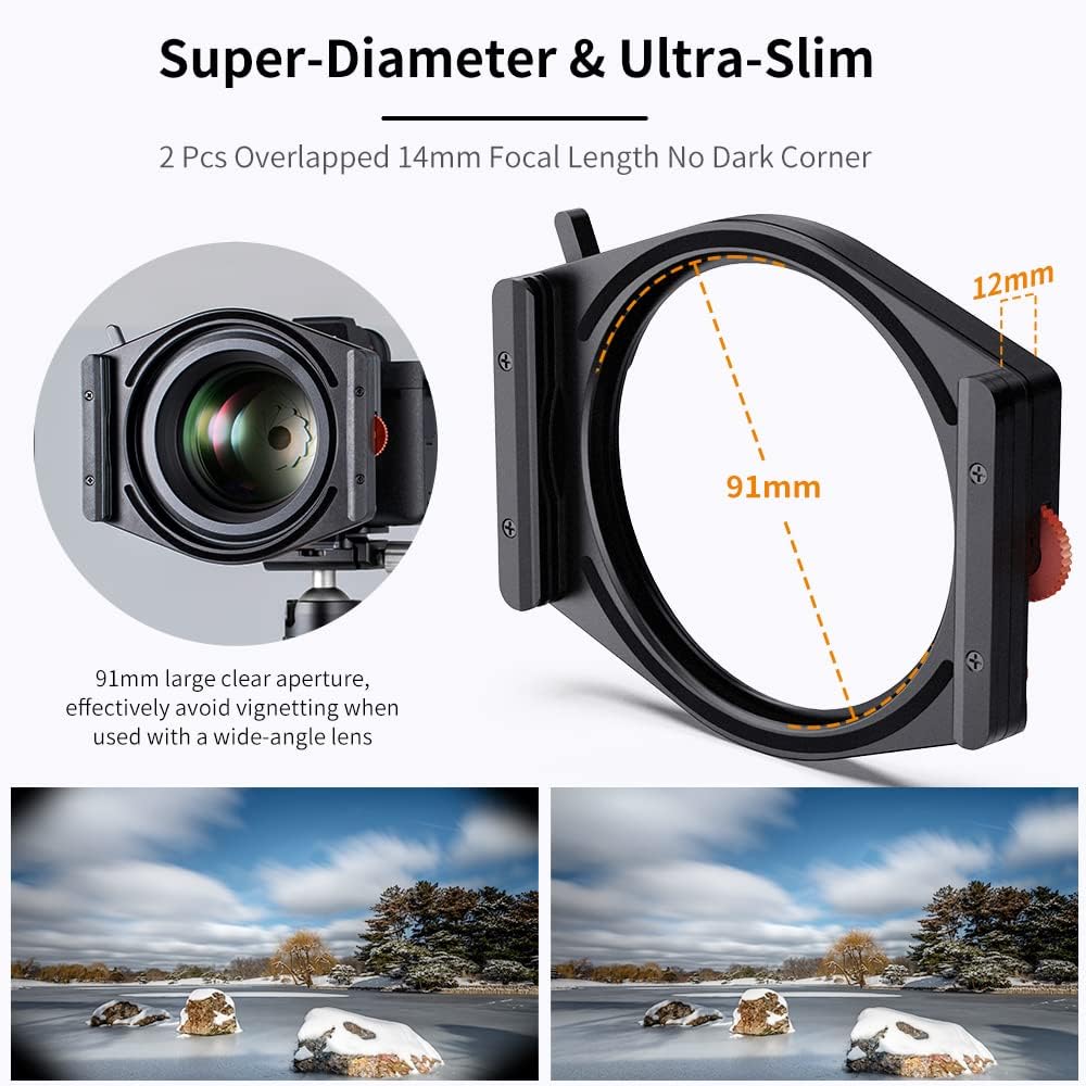 Square Filter Holder System Kit with 95mm Circular Polarizer, Square GND8 Filter, ND1000, and 4 Filter Adapter Rings J2866