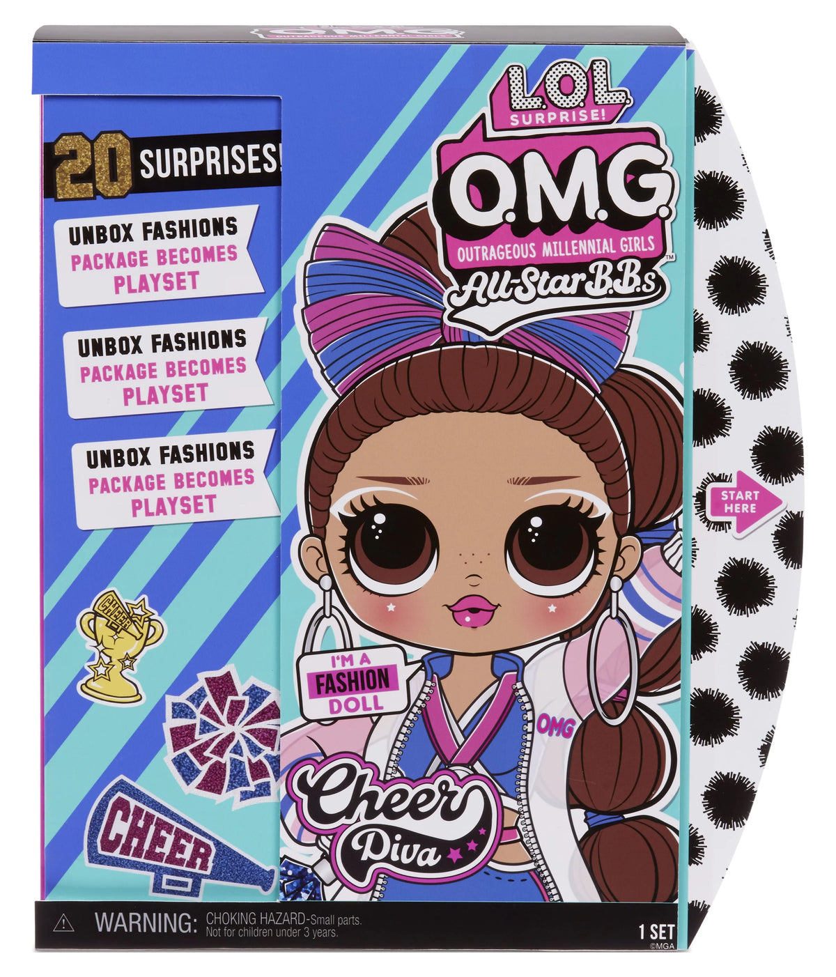 Cheerleading Fashion Doll With 20 Surprises To Unbox W753109