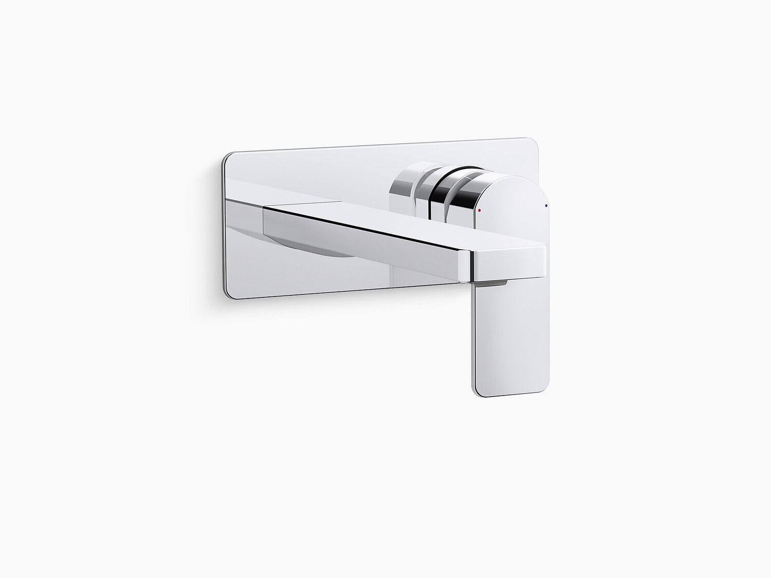 Vibrant Brushed Nickel Wall-Mount Single-Handle Bathroom Sink Faucet E89336