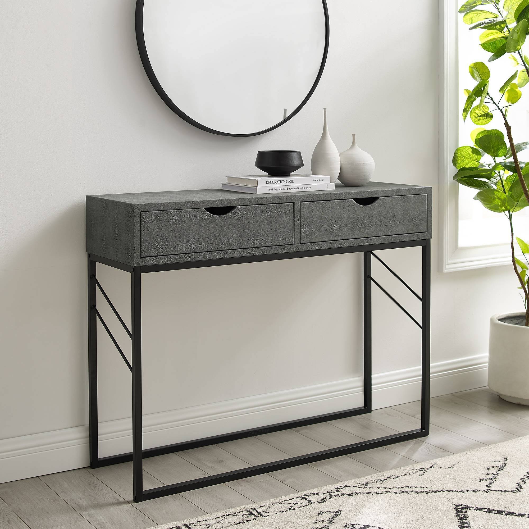 Gray 2 Drawer Entry Table S335592
