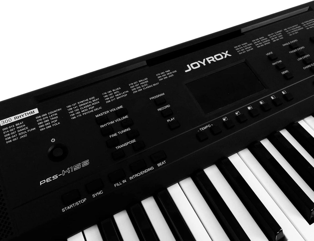 61 Key Piano Keyboard with Keyboard Stand, Bench, Sheet Music Stand, Headphones, Speakers H54746