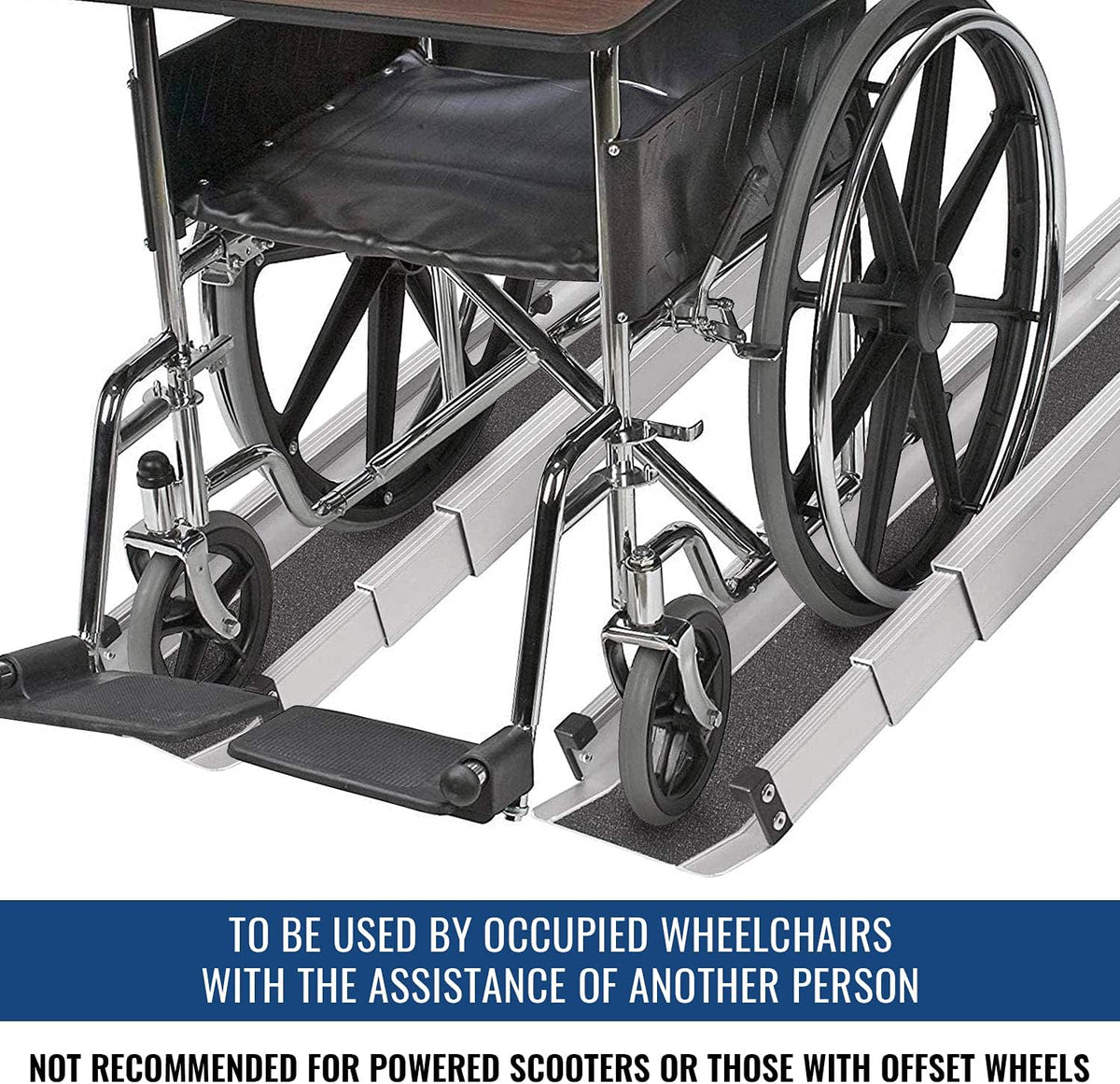 Portable Adjustable Wheelchair Ramp, 3-5 Ft Long, 4.5 In Wide, 2 Ramps Included H9704