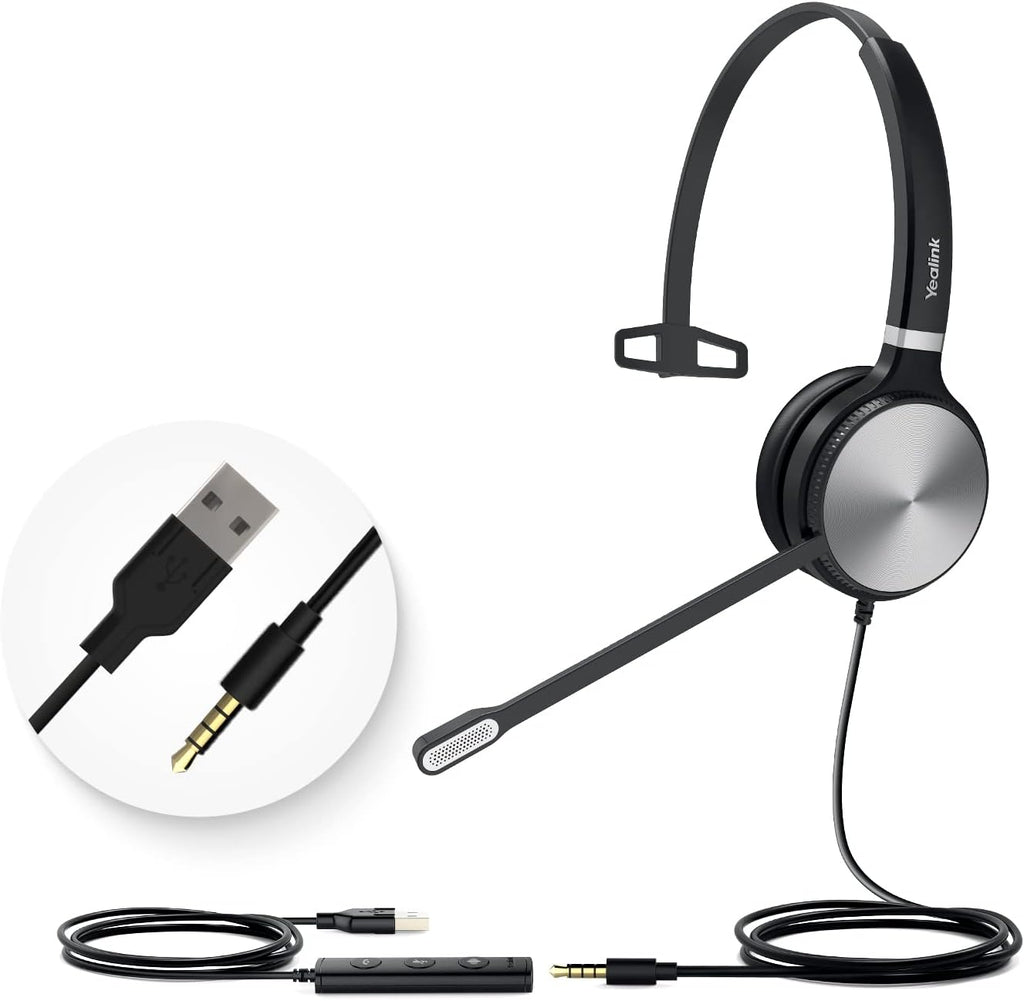 UH36-MONO Teams Certified USB Wired Noise Cancelling Headset with Mic Pack of 2 R357