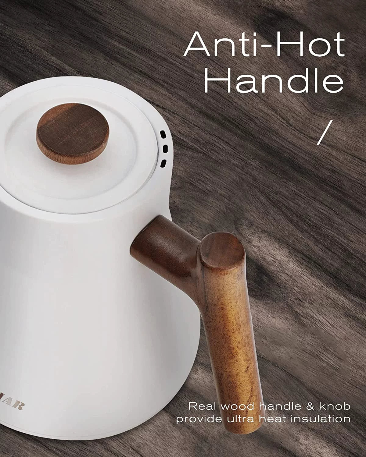 Electric Gooseneck Kettle 1200W 34oz 18/8 Stainless Steel Inner Temperature Control L8839