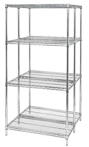 4 Shelf Chrome Wire Shelving Add-On Kit O543