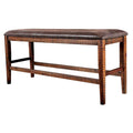 Solid Wood Counter Height Bench in Dark Oak U85978