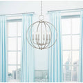 6-Light Globe Chandelier Brushed Nickel T741208
